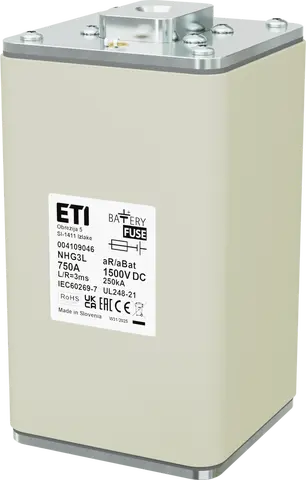 NHG3L aR/aBat 750A/1500V DC AL